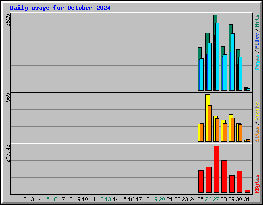 Daily usage for October 2024