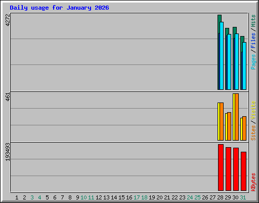Daily usage for January 2026