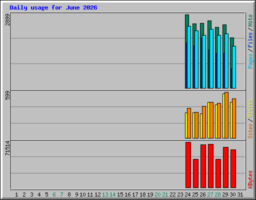 Daily usage for June 2026