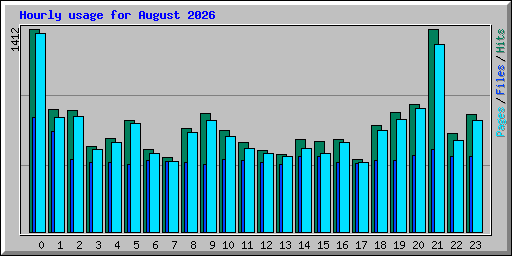Hourly usage for August 2026