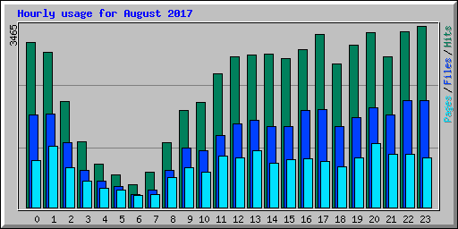 Hourly usage for August 2017