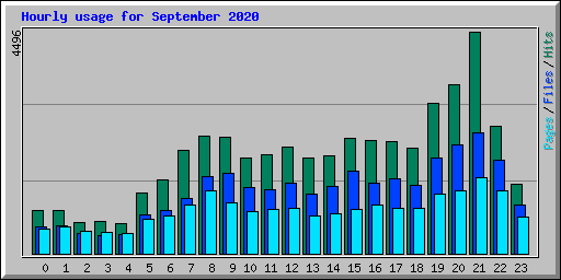 Hourly usage for September 2020